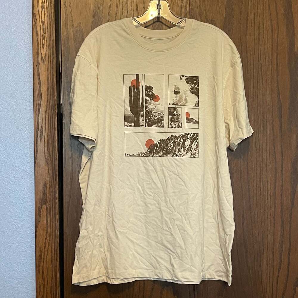 Goodfellow & Co Mens Desert Landscape Graphic T-Shirt XL Off-White